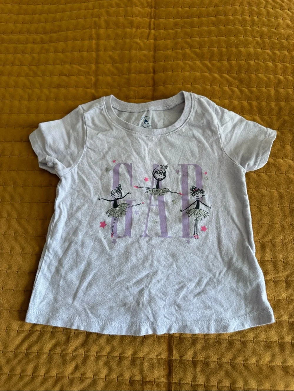 GAP Light Lavender Toddler Tee with Navy Logo